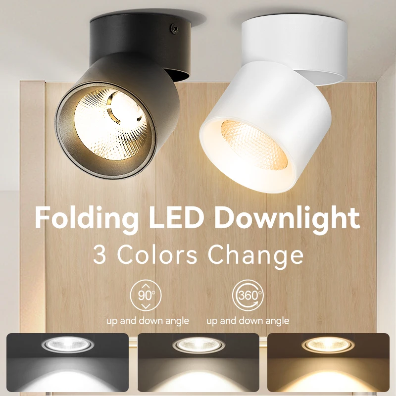 LED Strahler 3 Farbwechsel Faltbare Spot Led Downlight 220 v Hause Decken Lampe für Küche Schlafzimmer Wohnzimmer Led spot