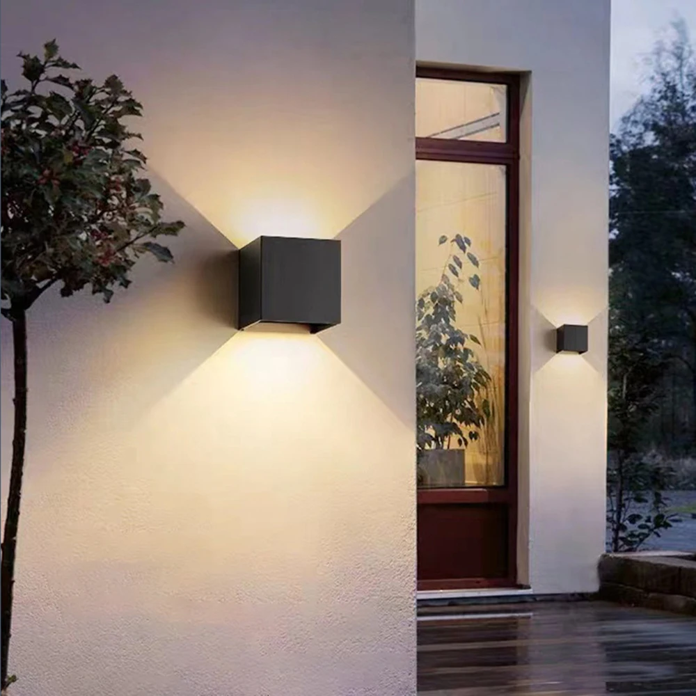 LED-Wandleuchte für Innen und Außen, Wasserdicht IP65, Aufputzmontage, Moderne Einfache LED-Auf-und-Ab-Wandbeleuchtung für Veranda und Garten, 12W AC85-265