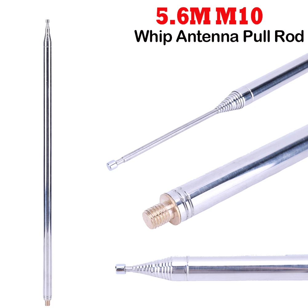 5,6 m Edelstahl-Teleskoppeitschen M10-Gewinde Teleskopantenne Funkantenne für HF-Radio V-Antenne GP-Antenne Yagi-Antenne Image