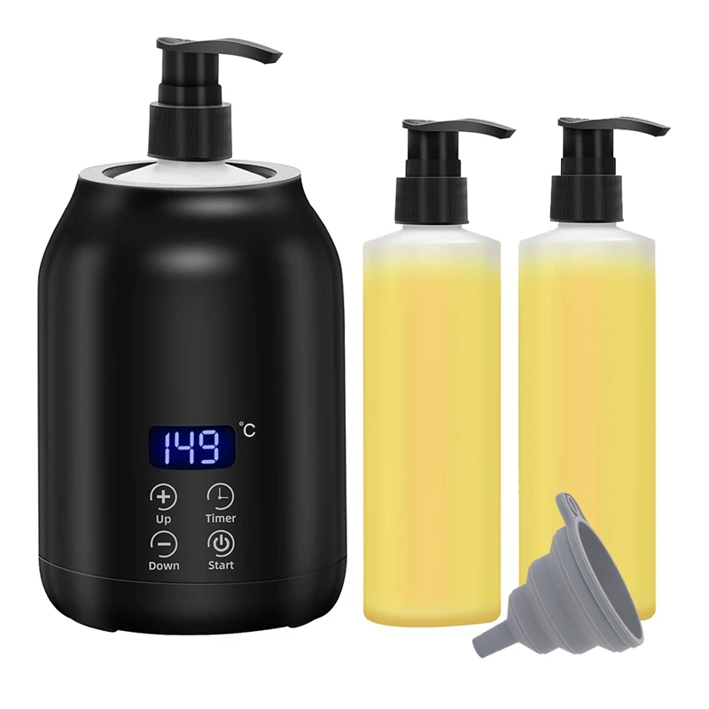 ABMR-Massageölwärmer, elektrischer digitaler Massageölheizer mit zwei Ölflaschen, tragbarer Lotion-Heizspender Image