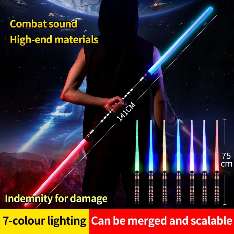 REikirc 2 in 1 75cm RGB spada Laser 7 colori spada luminosa per 3 + bambini spada Laser giocattolo partito spade bagliore