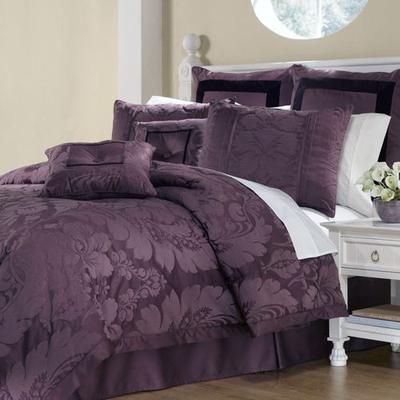 Lorenzo Comforter Bed Set Plum, King, Plum