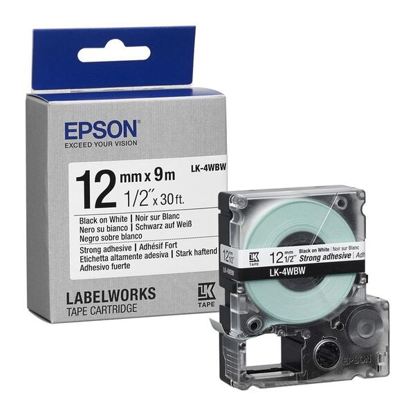 Epson Schriftband LK-4WBW schwarz auf weiß 12 mm x 9 m, 1.2 cm