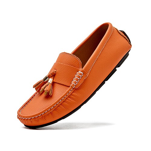 Senfgelbe Herren-Slipper mit Quasten, Mokassin-Zehenkappe, lässige und leichte Schuhe im italienisch inspirierten Stil für den Gentleman – ideal zum Autofahren, für Urlaub, Partys und den eleganten Alltag. Image