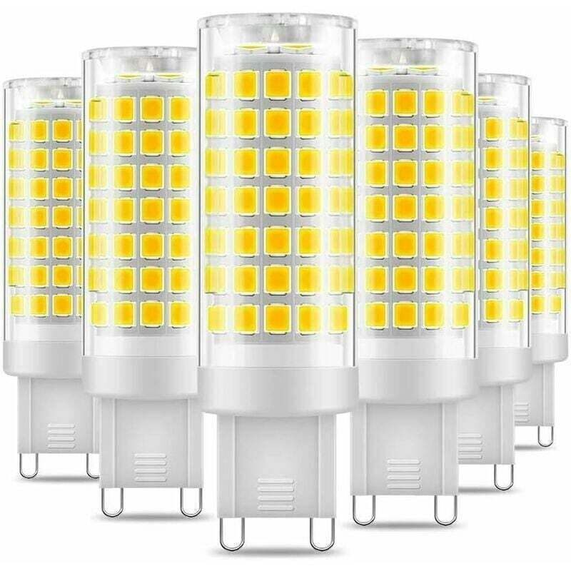 Alovez - Lampadine Led G9 Senza Sfarfallio 6 W Equivalenti A 60 W, Confezione Da 6 Lampadine Led G9, 7 W Senza Sfarfallio, Bianco Freddo 6000 K, 650 Lm, Alogena Da 60 W Equivalente A Risparmio Energetico, Ango