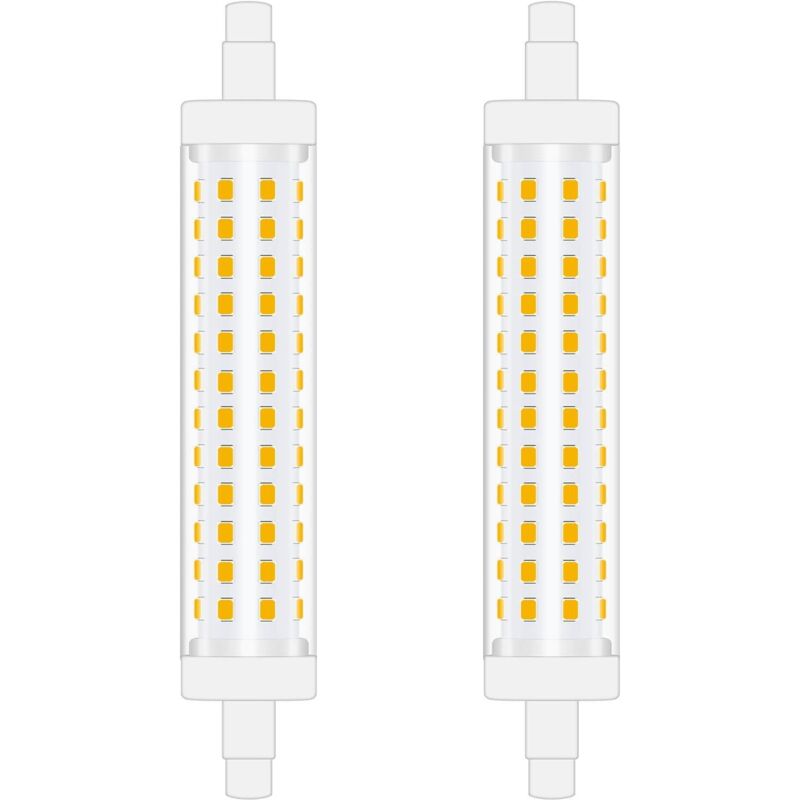 Lampadina Led R7s Da 118 Mm, 10 W, Bianco Freddo 6000 K, Faretto Lineare A Doppia Estremità, Sostituzione Lampadina Alogena Da 100 W, Perfetta Per Camera Da Letto E Bagno, Non Dimmerabile, 2 Pezzi