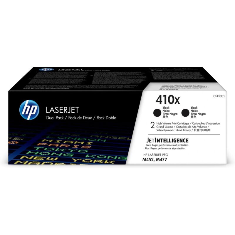 Hp 410x 2 Pack High Yield Black Original Laserjet Toner Cartridges Cartuccia Toner 2 Pz