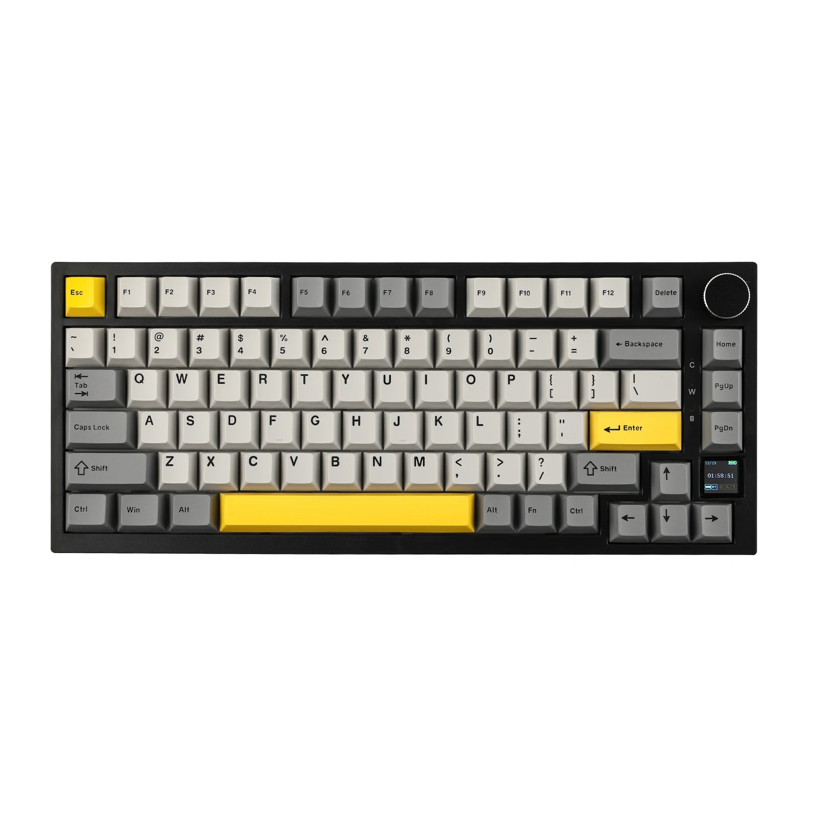 Ajazz AK820 Pro 75 % an der Dichtung montierte Bluetooth 5.1/2.4G kabellose/kabelgebundene mechanische Tastatur mit TFT-Bildschirm für Mac/Win Image