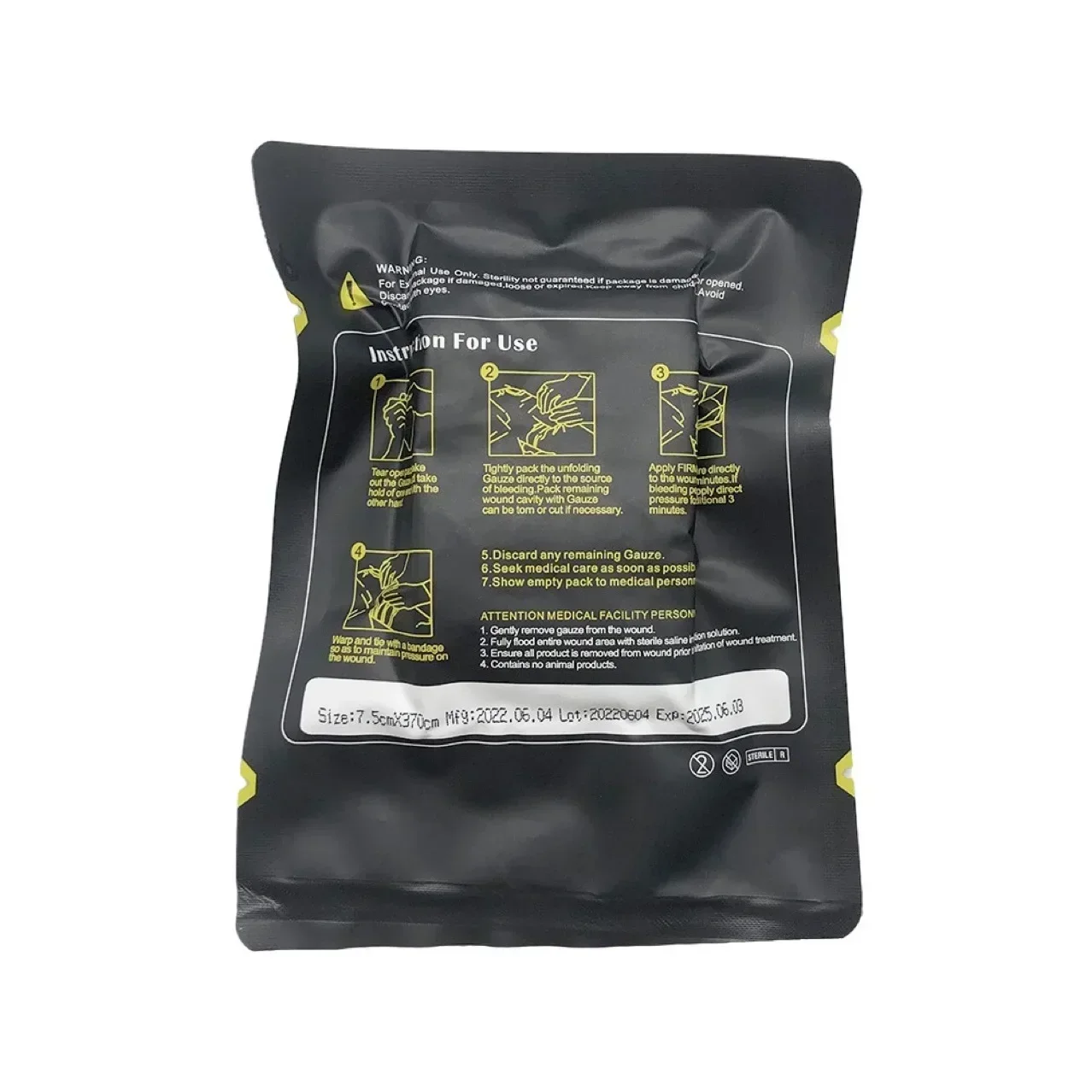 Taktische Kaolin-Hämostatische Gaze Komprimierte Notfall-Bandage Outdoor-Trauma-Wundverband Erste-Hilfe-Blutstillende Gaze Image