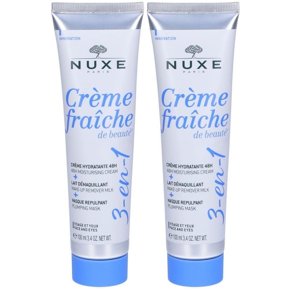 NUXE Crème fraÃ®che de beauté® 3 in 1, Crema idratante 48h, Latte stru