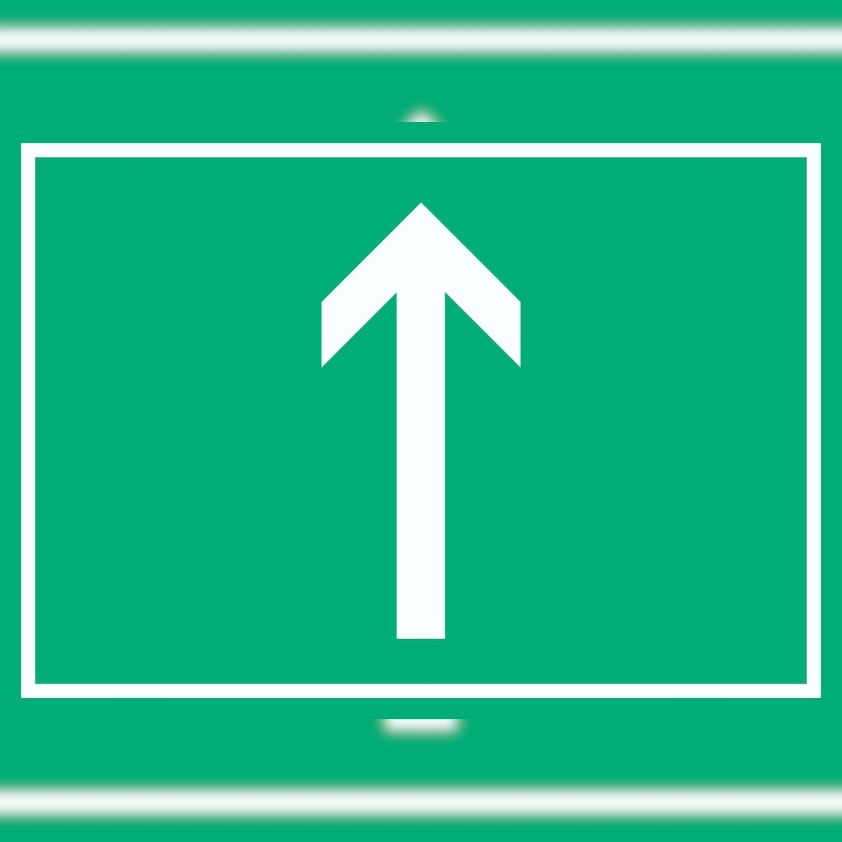 HB-Druck Richtungspfeil hoch Schild waagerecht weiss grün Pfeil A1 (594x841mm) Image