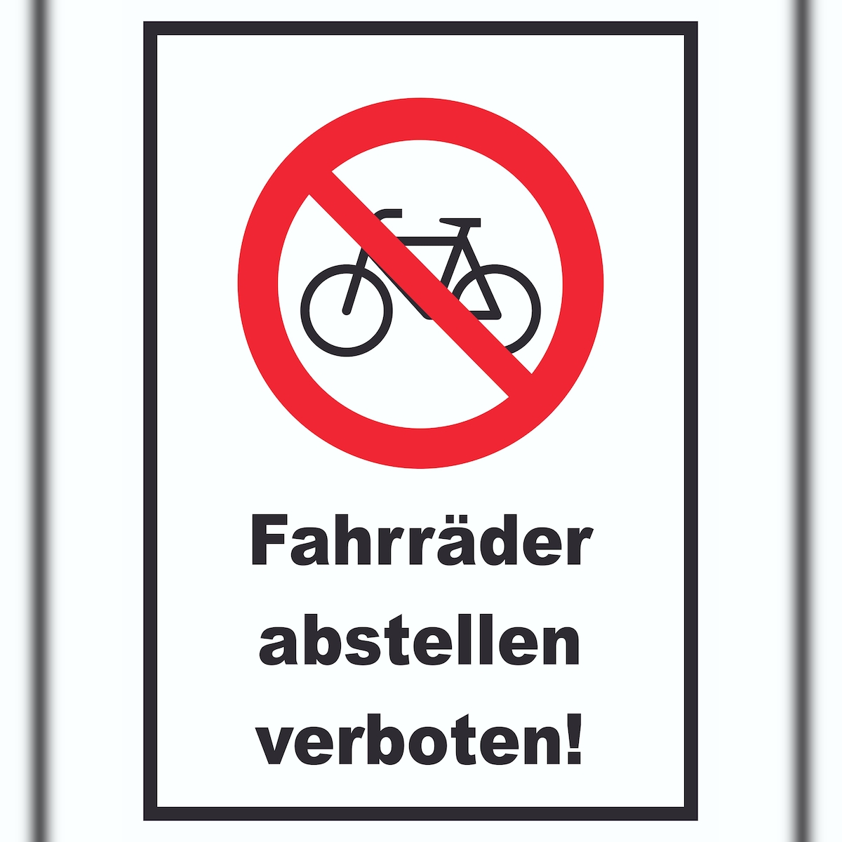 HB-Druck Fahrräder abstellen verboten Schild keine Räder anschliessen A4 Rückseite selbstklebend Image