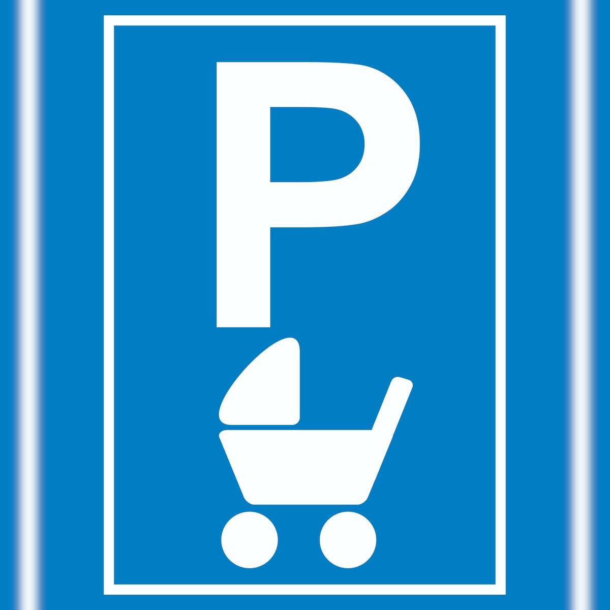 HB-Druck Kinderwagen Parkplatz Schild A1 Rückseite selbstklebend Image