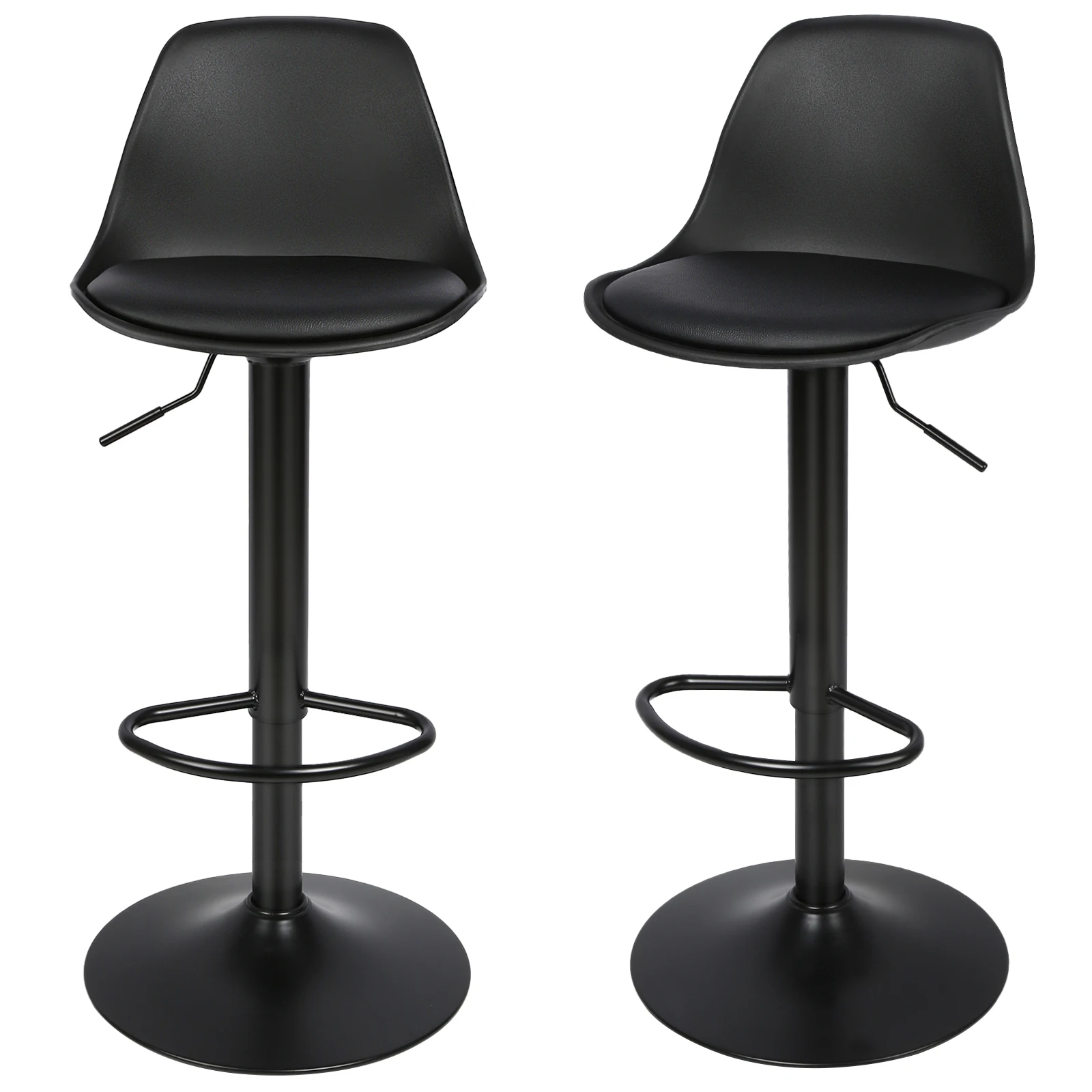 Barhocker-Set mit 2 Stück, höhenverstellbarer Barhocker, 360 ° Drehbarer Thekenhocker, gepolsterter Hocker für Küche/Bar/Salon/Esszimmer Image