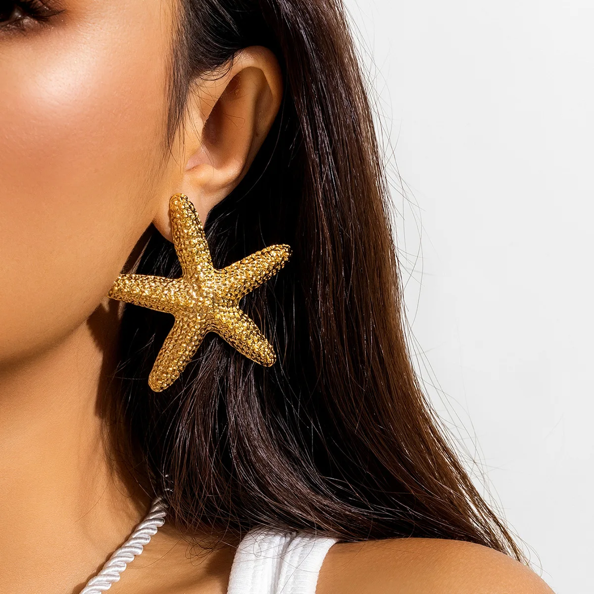 Ingemark Punk Große Seestern Ohrstecker für Frauen Damen Trendy Sommer Korea Mode Urlaub Piercing Ohrring Y2K Schmuck Neu