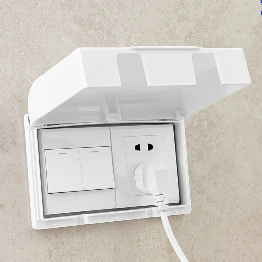 Tragbare 86 Typ Schalter Schutzhülle Steckdose Spritzwassergeschützte Box Elektrische Stecker Abdeckung Kinder Sicherheit Steckdose Schutz Hause Image