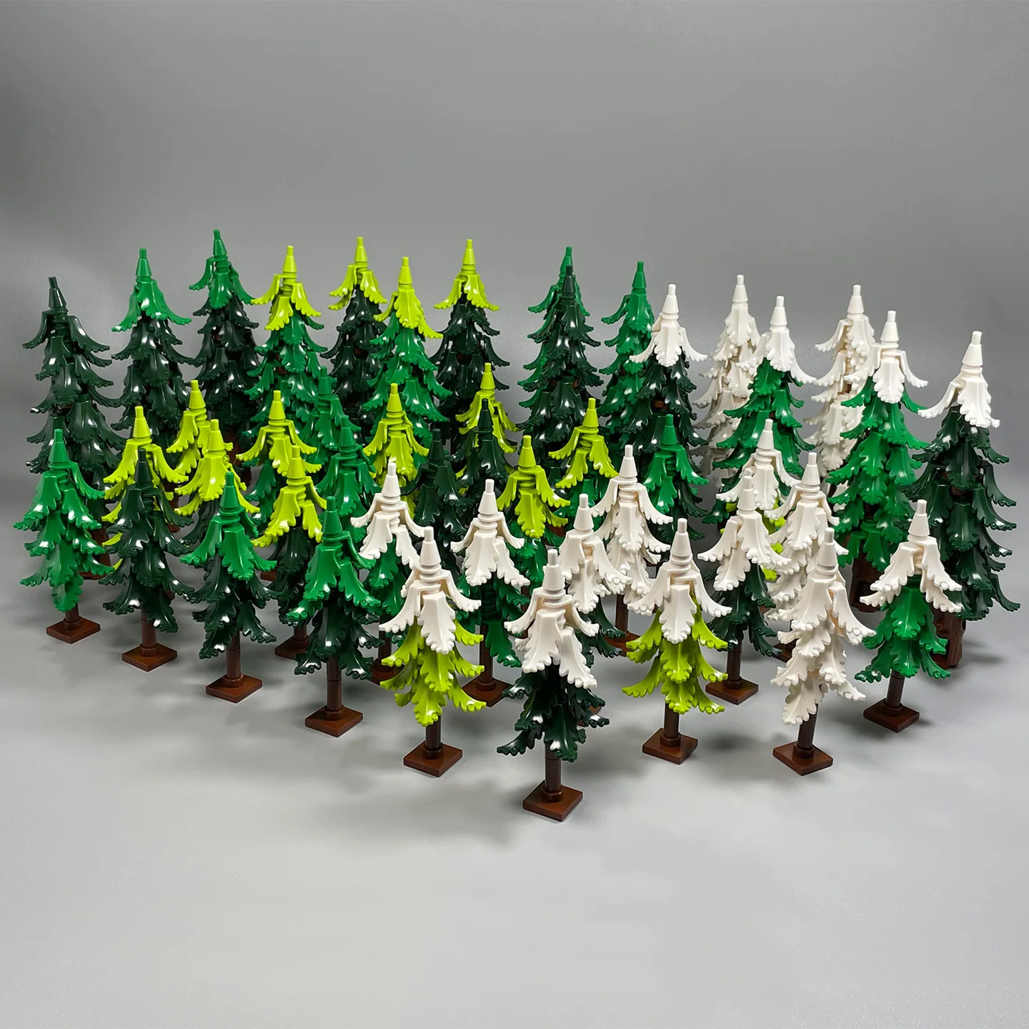 DIY Kiefernbaum-Modellbausatz - Verschneiter Weihnachtsbaum Straßendekoration Kompatibel mit Bausteinen & Zusammensetzbaren Partikeln Image