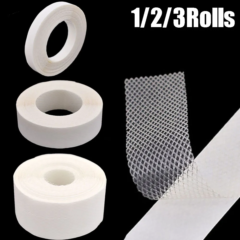1/2/3 Rollen 10M Hot Melt Klebstoff Mesh Saum Band Verschluss Für Kleidung Doppelseitige Release Interlining band Diy Nähen Zubehör Image