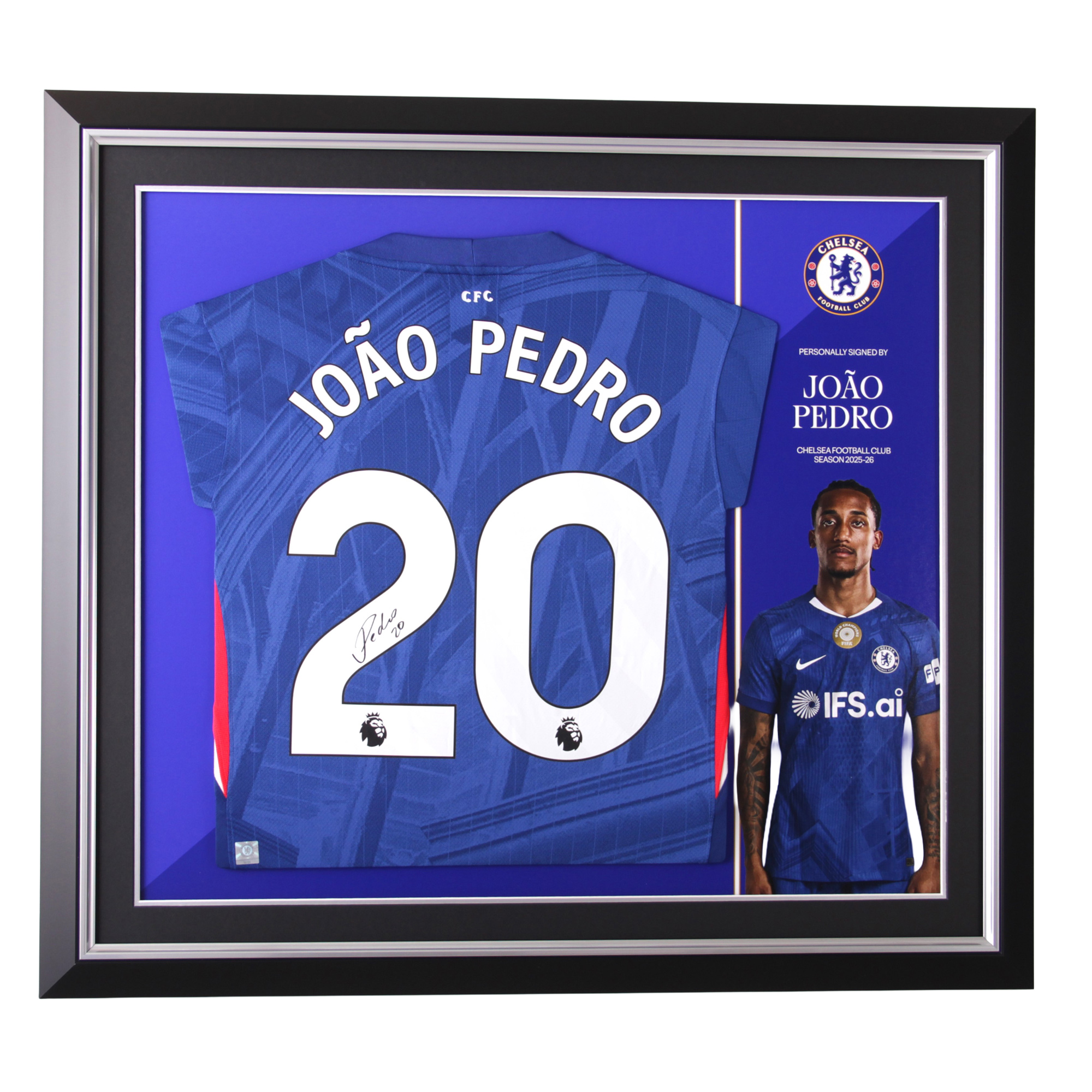 "Chelsea 2025-26 Signiertes Joao Pedro Trikot (gerahmt)" Image