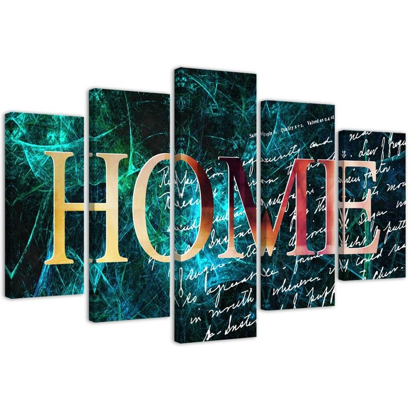 Gbshop - Quadri Quadro 5 Pezzi Stampa Su Tela Home Sfondo Carta Da Parati Blu - 200x100