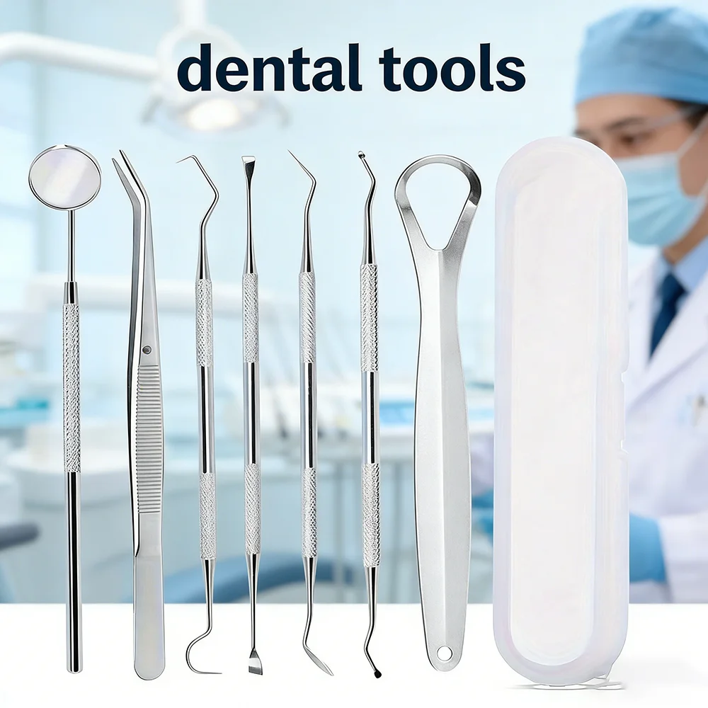Ergonomischer, leicht zu transportierender Zahnreiniger, wiederverwendbare Edelstahl-Interdentalhygiene-Werkzeuge, tragbar für Reisen und den Alltag. Image