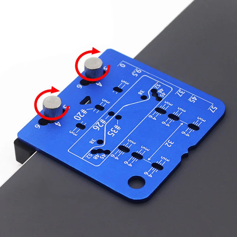 Schranktür-Scharniervorrichtung, verdeckte Scharniervorrichtung, Positionierungsplatte, Schrank-Hardware-Vorrichtung, Markierungsschablone für 26/35 mm verdecktes Scharnier Image