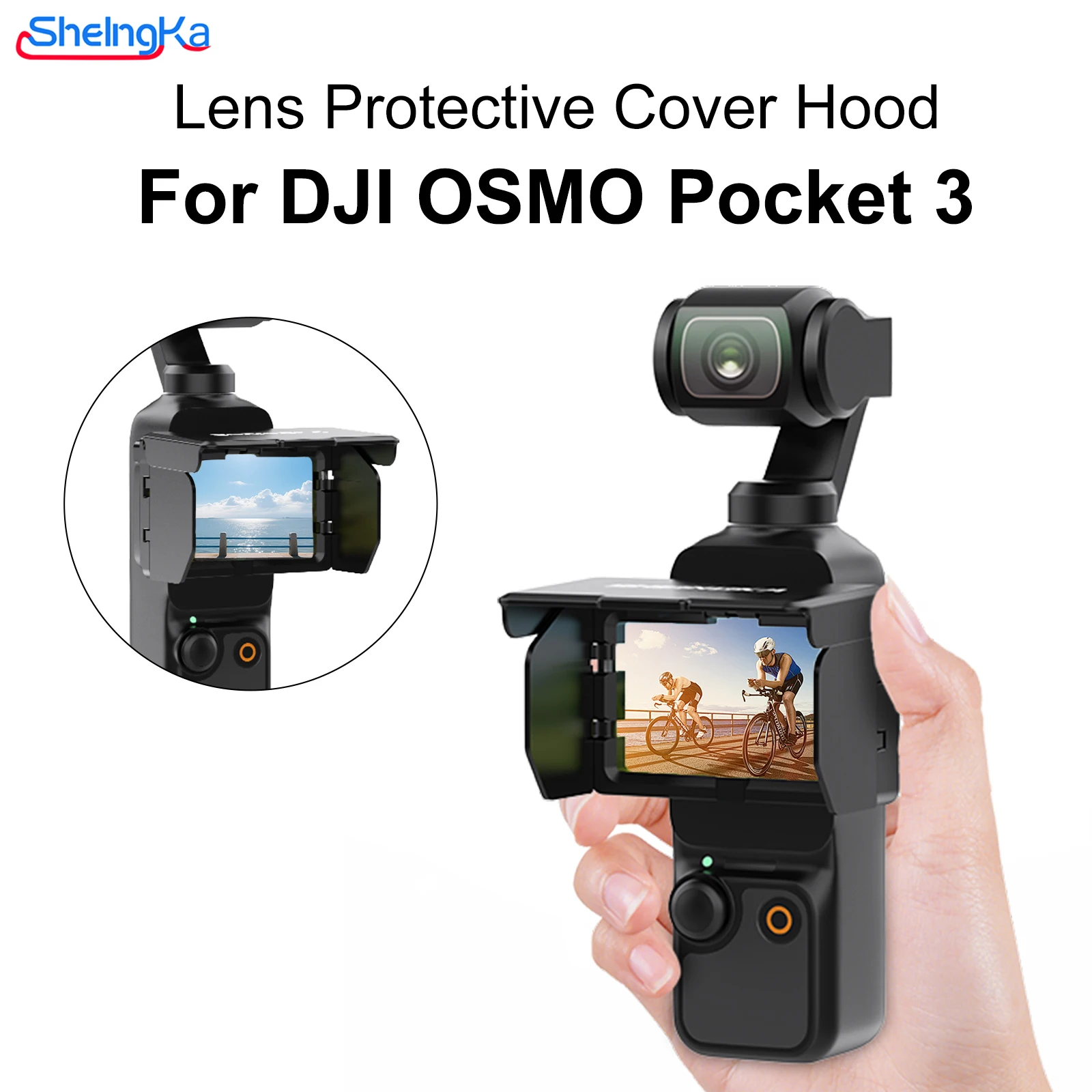 Sheingka Sonnenschutz-Objektiv-Schutzhülle, Kapuze für DJI OSMO Pocket 3, Kunststoffgehäuse, blendfreier Objektivdeckel, Handheld-Gimbal-Kamerahaube Image