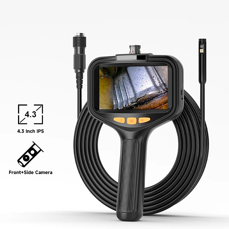 4,3'' Industrie Endoskop Kamera 1080P HD 50m Starre Kabel Hand Wasserdichte Endoskop Kamera Split Design Überprüfen auto Kanalisation Image