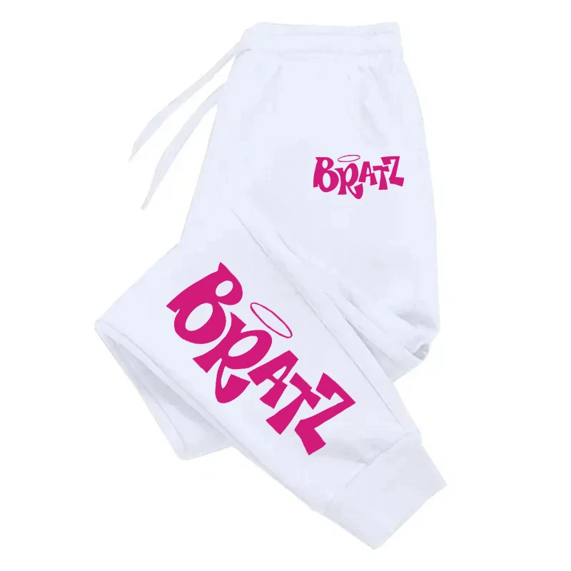 Bratz Rosa Brief Drucken Casual Vielseitige Frauen Hosen Mode Trendy Hip Hop Hosen Mit Kordelzug Taschen Jogginghose Weibliche