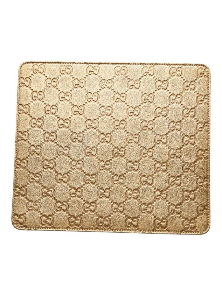 Gucci Accents | Guccissima Gg Logo Mouse Pad Computer Pc Interior | Color: Gold | Size: Os