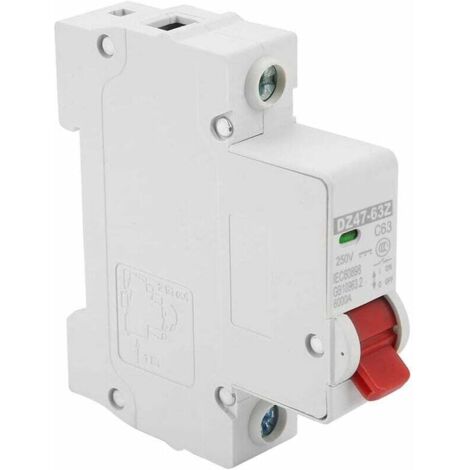 Interruttore Automatico Ad Aria, Dz47-63z-1p Interruttore Automatico Miniaturizzato Cc Da 63 A, Protezione Da Corrente Residua, Interruttore Di Protezione Da Corrente Residua, Interruttore Automatico