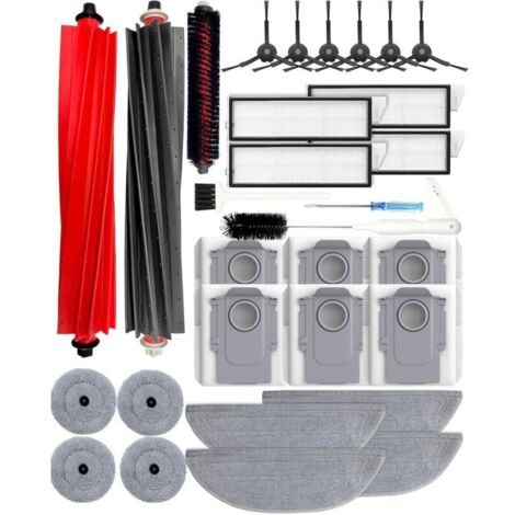 Set Di Accessori Da 30 Pezzi Per Aspirapolvere Roborock S8 Maxv Ultra/s8 Max Ultra: 2 Spazzole Principali, 4 Filtri Hepa, 4 Spazzole Laterali, 6 Sacchetti Per La Polvere, 6 Spazzole Laterali, 1 Spazzo