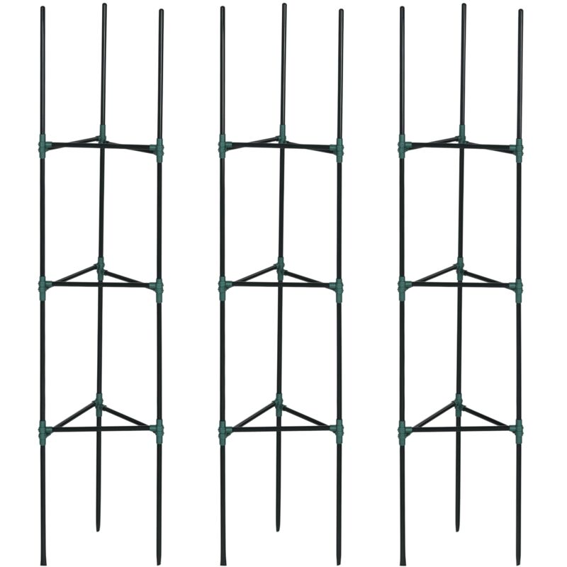 Supporto Per Piante Rampicanti, Set Da 3 Pezzi, Traliccio Per Piante, Design Modulare, Per Uso Esterno E Interno, Acciaio, Verde, 38 X 38 X 182 Cm