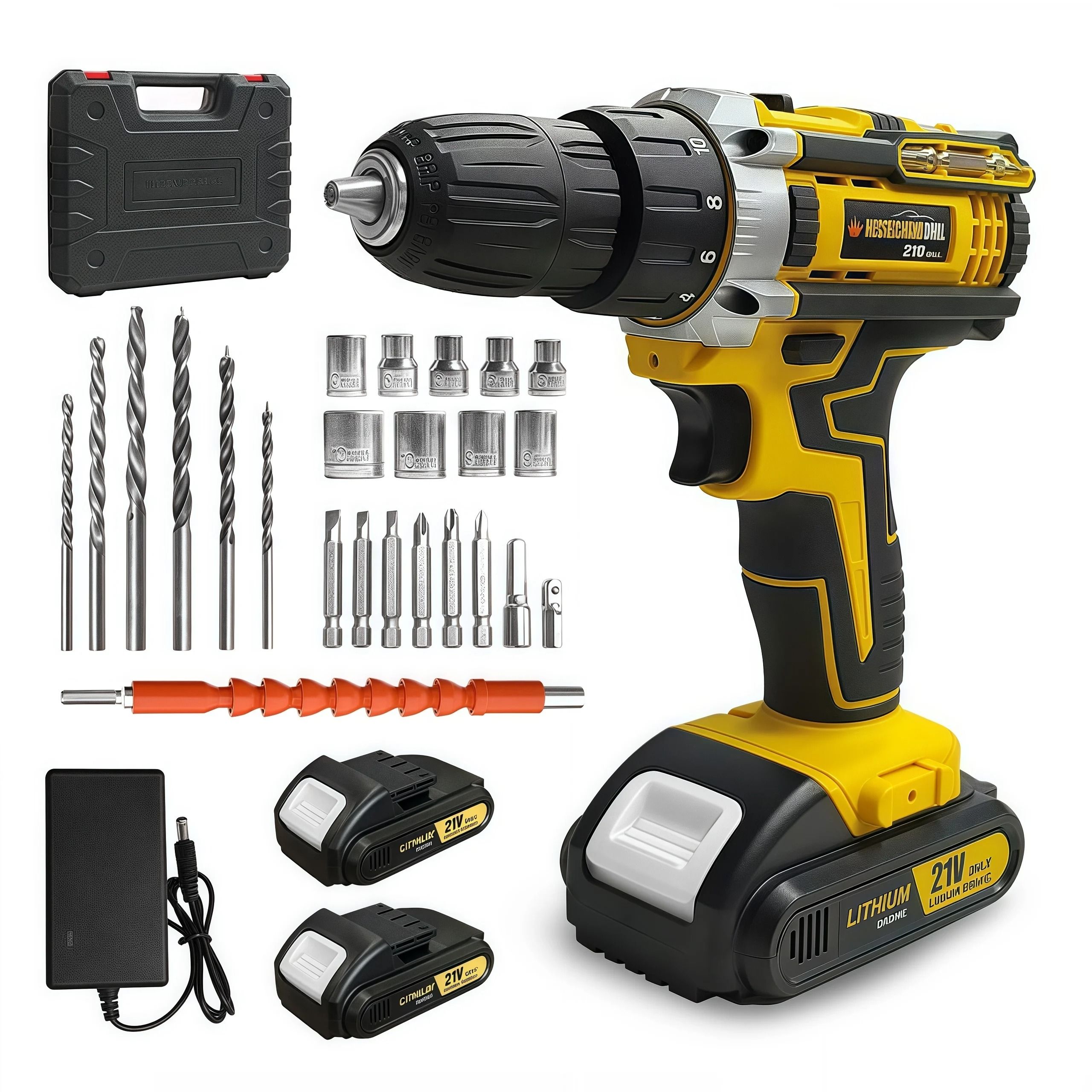 Lithium Cordless Electric Screwdriver Drill Combo Set Portable DIY Home Tool Kit blue