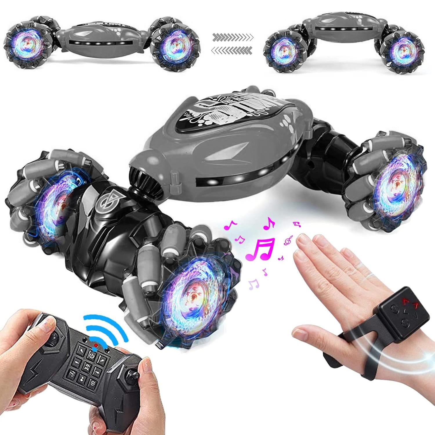 Gesture Sensing RC Stunt Car All Terrain Remote Control Gesture Control Toy Car blue
