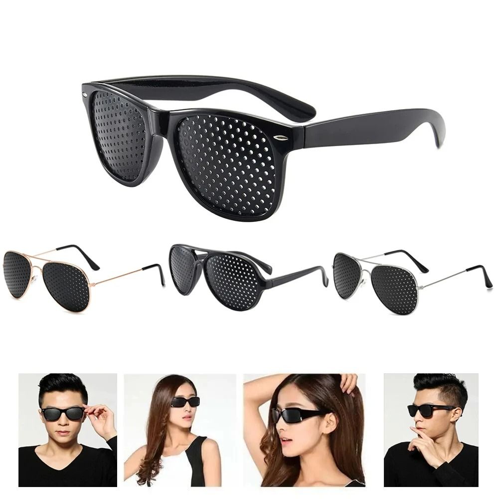 Classic Wayfarer Pinhole Vision Trainer | Anti Fatigue Stenopeic Sanctuary System silver 5 Pcs