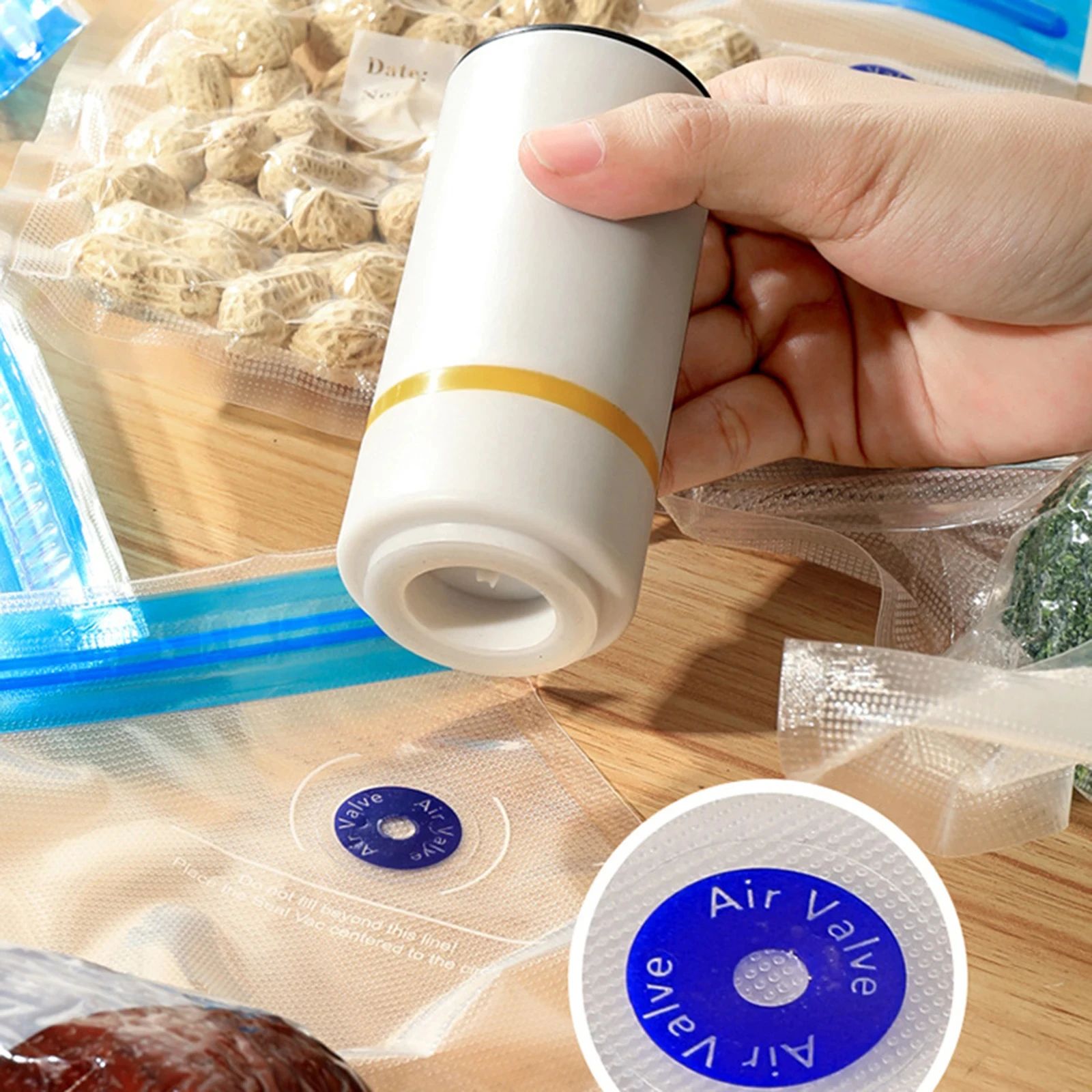 Reusable Vacuum Food Storage Bags With Electric Pump 20bags auto Pump 10.24 13.39 In