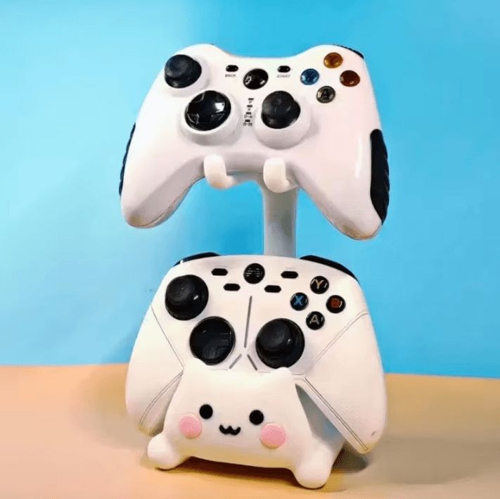 Cute Cat Game Controller Stand Universal Holder For PS5 PS4 Xbox Switch white