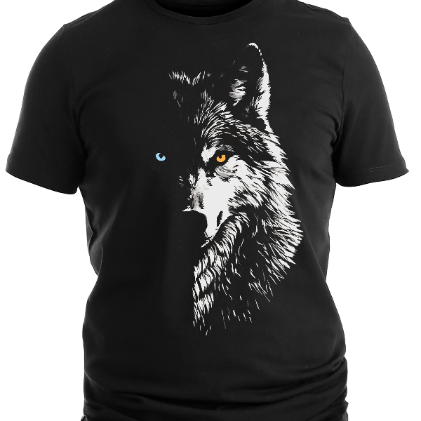 Men's 3D Wolf Graphic T Shirt Bold Animal Print Fashion Gift For Him mustard 2xl t Shirt