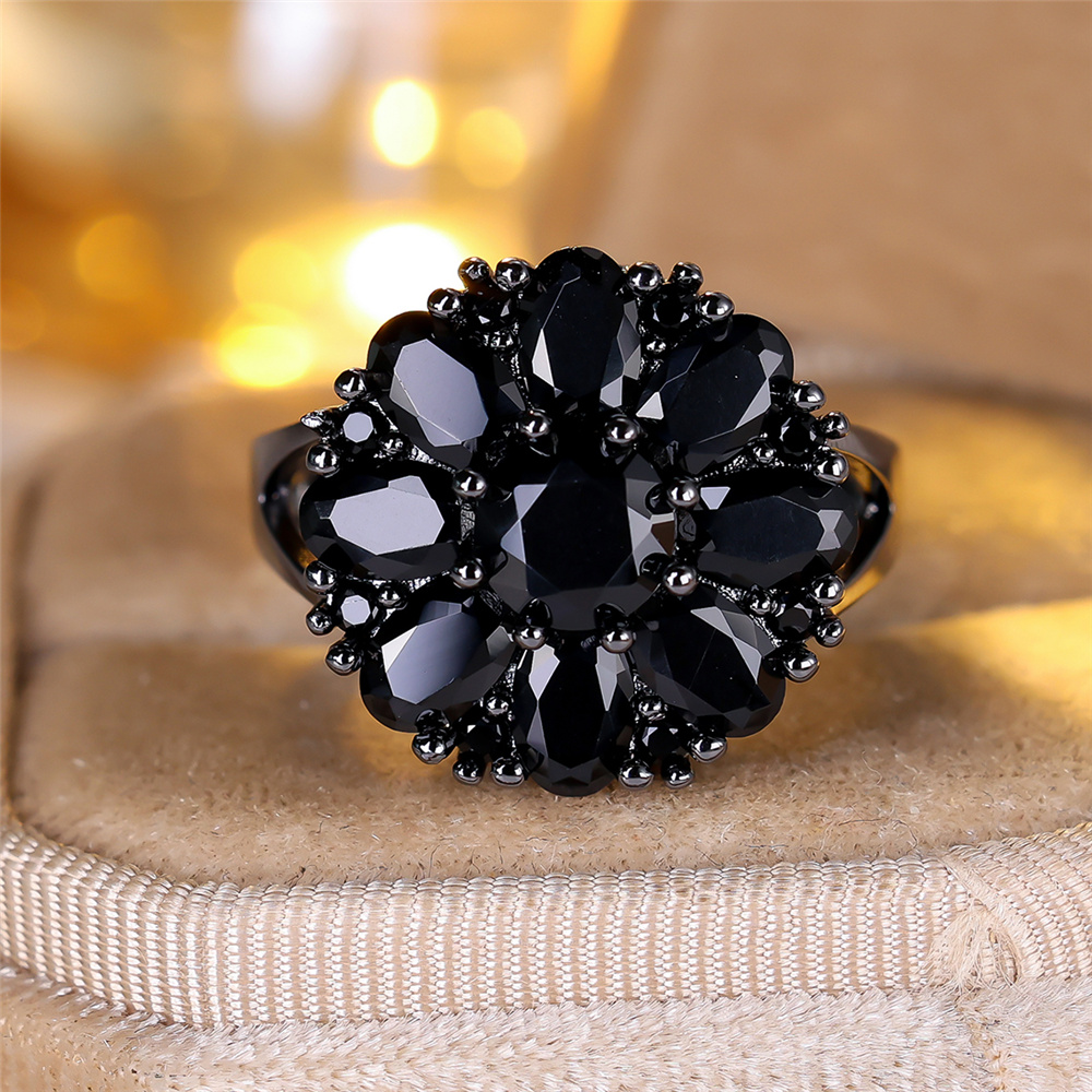 Midnight Promise Black Zircon Engagement Ring For Women black 6