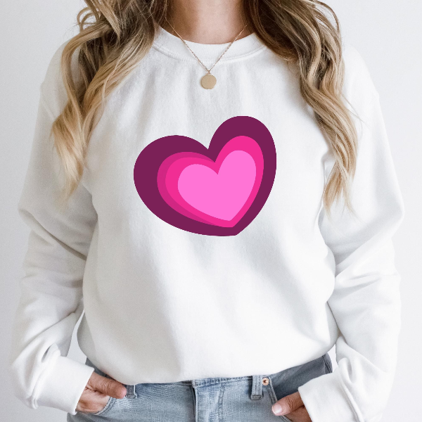 Heart Valentines Day Sweatshirt | Womens Cute Heart Graphic Crewneck Pullover For Valentine Outfit white m sweatshirt