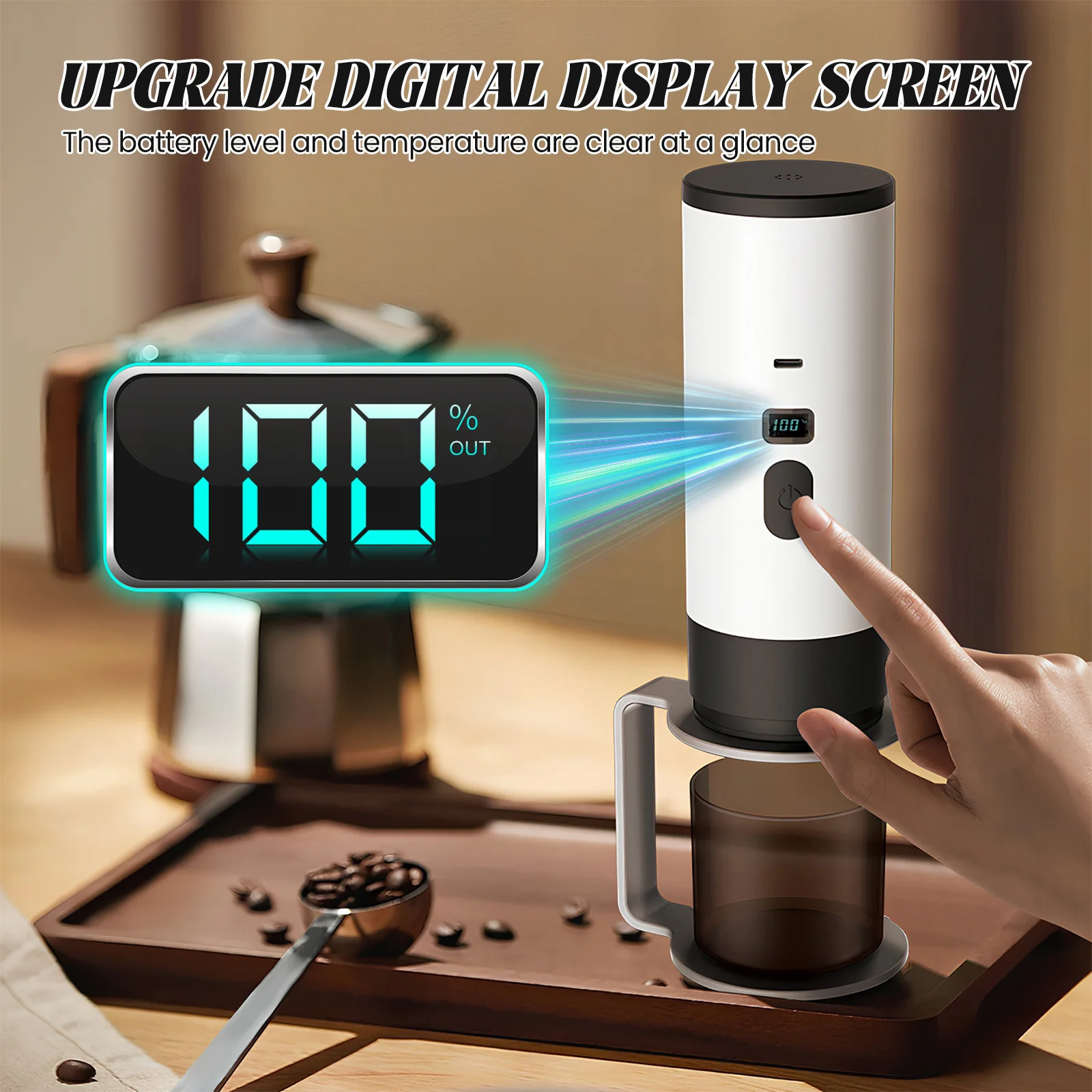 3-in-1 Tragbare Elektrische Kapsel-Kaffeemaschine Espresso-Kanne Kabellose Heizpumpe Kaffeepresse Reise- und Auto-Kaffeekanne Image