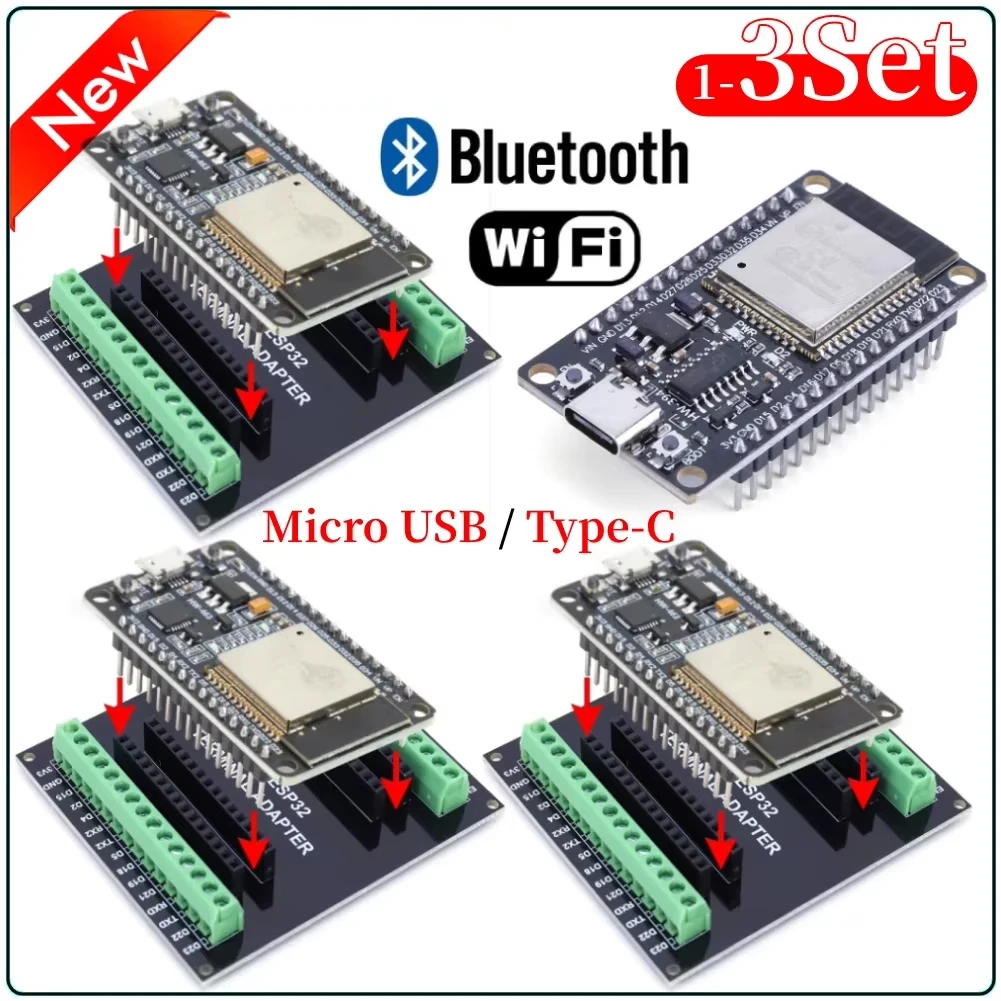 1-3Set E32 CH340C Entwicklungsboard TYPE-C / Micro USB WiFi+Bluetooth SPI-Funkmodul mit extrem niedrigem Stromverbrauch Image