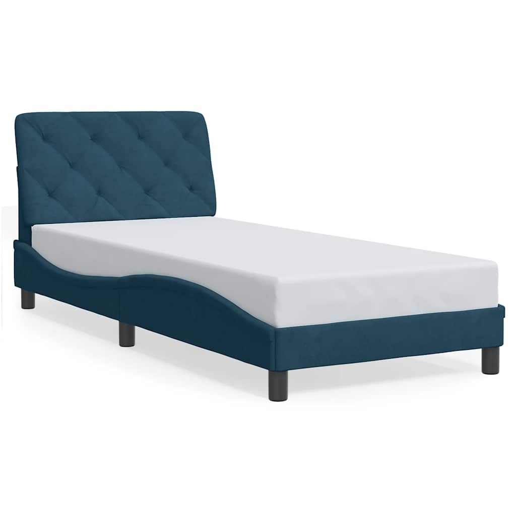 vidaXL Bettgestell ohne Matratze Blau 80x200 cm Samt Image