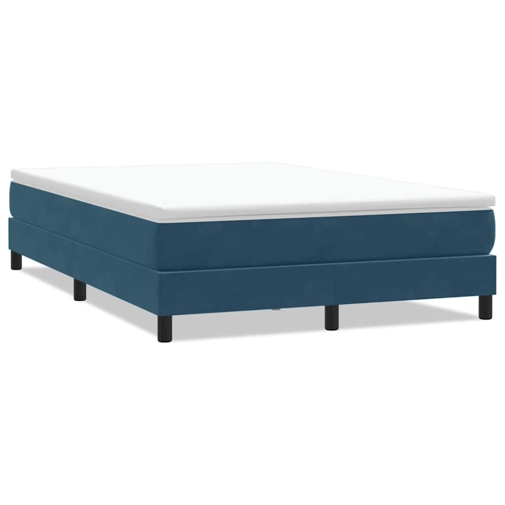 vidaXL Boxspringbett ohne Matratze Dunkelblau 160x210 cm Samt Image
