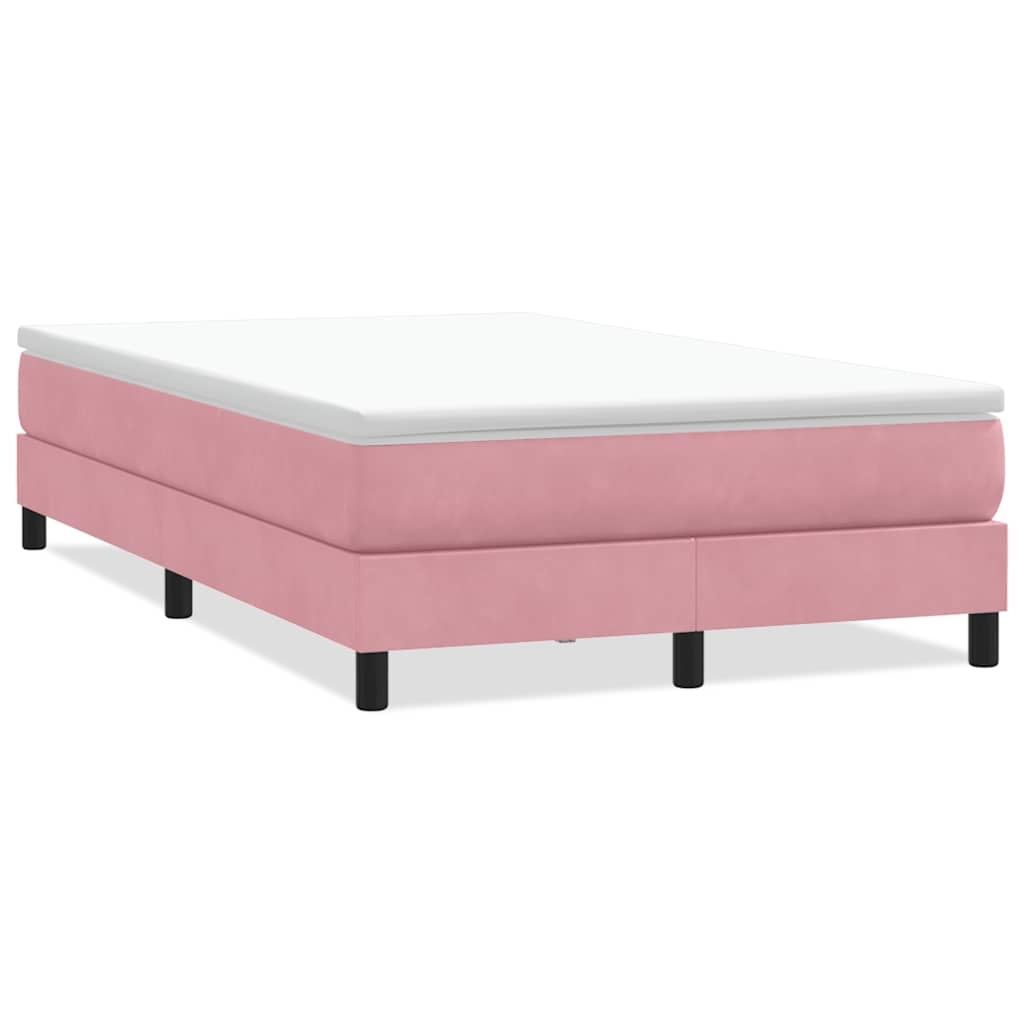 vidaXL Boxspringbett ohne Matratze Rosa 120x220 cm Samt Image