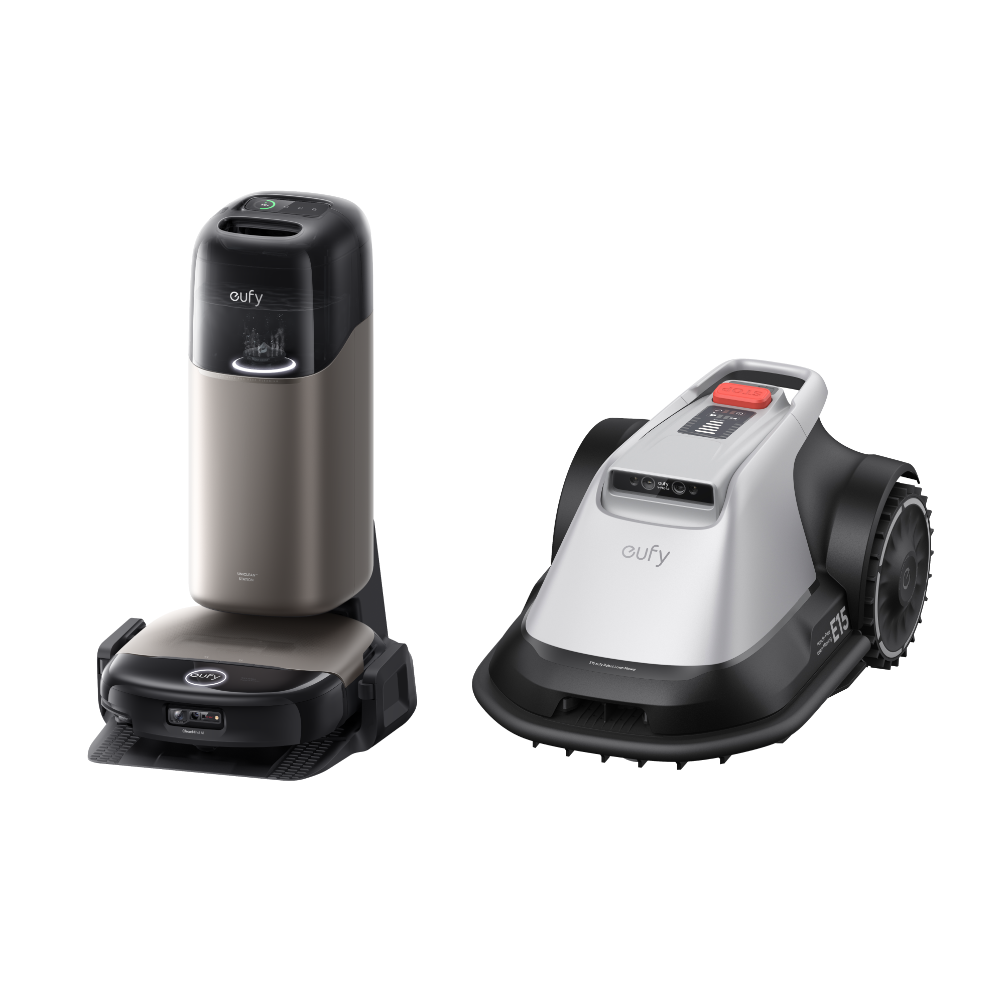 eufy Mähroboter E15 und eufy Saug- und Wischroboter HydroJet S2 Image