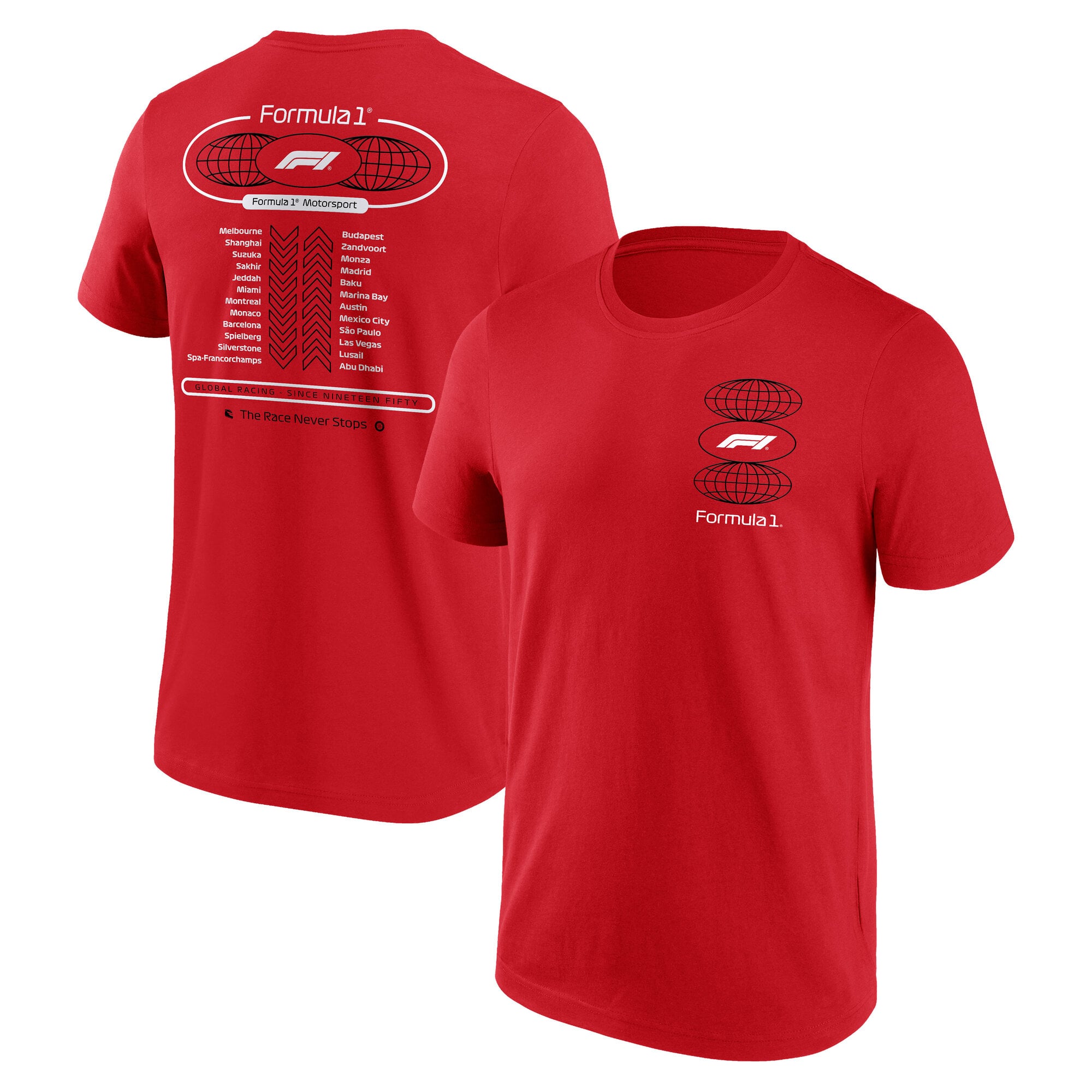 T-shirt graphique Formula 1 Tour - Rouge - Unisexe - unisexe Taille: S