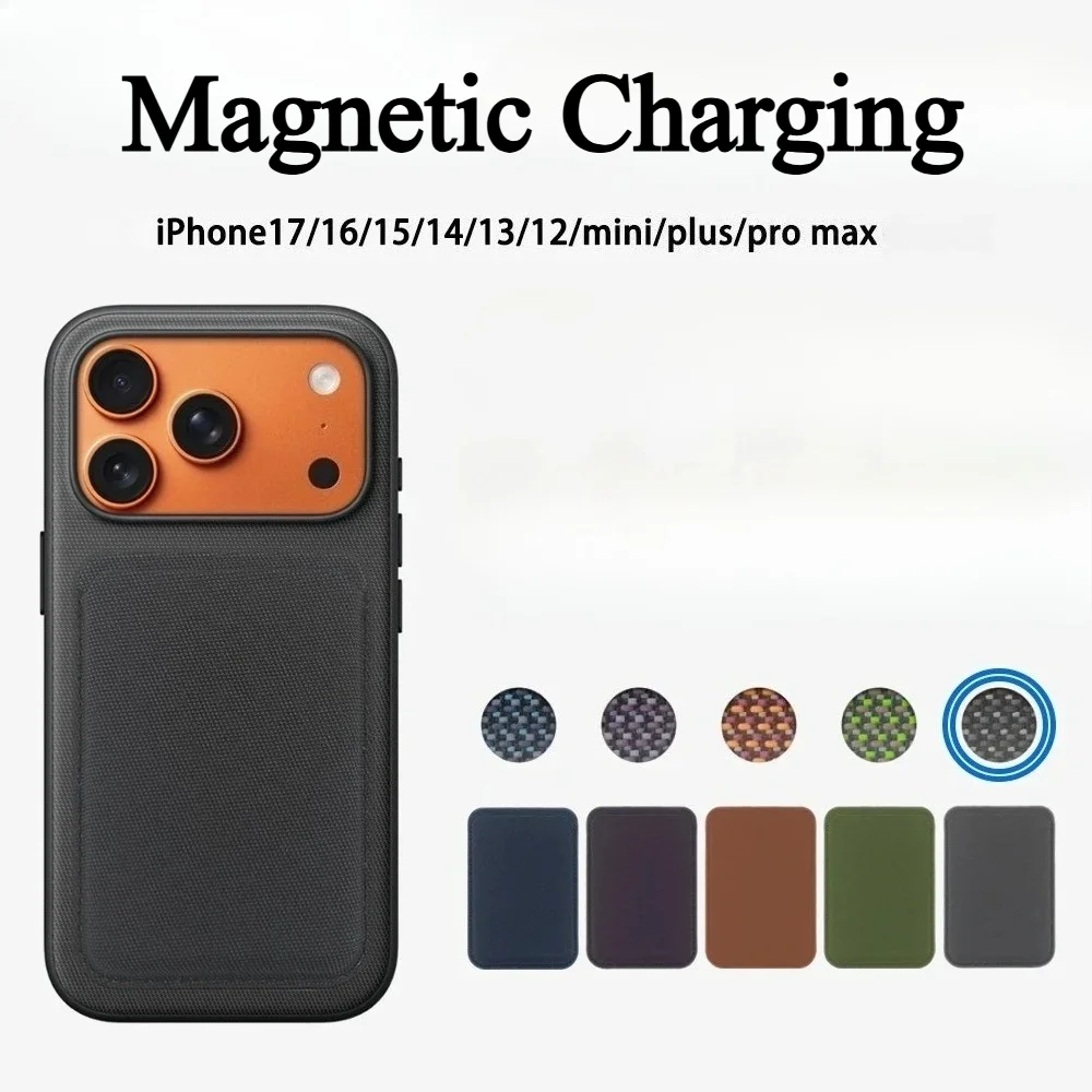 Hochwertige, gewebte Hülle mit Originaltechnologie und Kartentasche für iPhone 17 Pro Max. Starke magnetische kabellose Lade-Schutzhülle Image