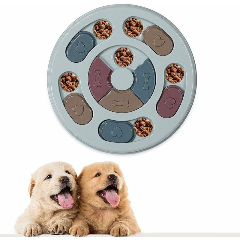 Minkurow Puzzle Giocattoli Per Cani Alimentatore Puzzle Lento Con Antiscivolo, Alimentatore Puzzle Per Cani Giochi Puzzle Lenti Per Migliorare Il Qi Del Cucciolo (blu)